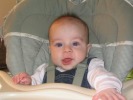 Caleb in his highchair.