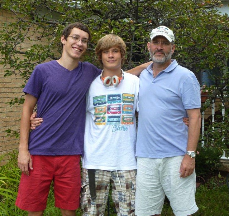 Bruce and his sons, Patrick and Dominik, August 2011