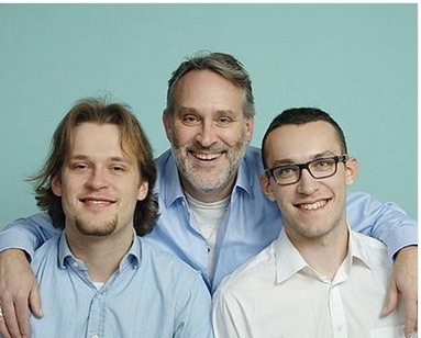 Bruce and his sons, Patrick and Dominik, January 2017