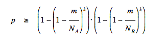 Total probability of detecting similarity