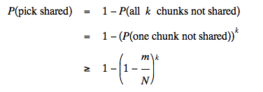 Probability of picking a shared chunk