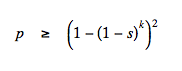 probability for finding based on k