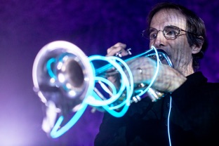 Dannenberg playing trumpet.