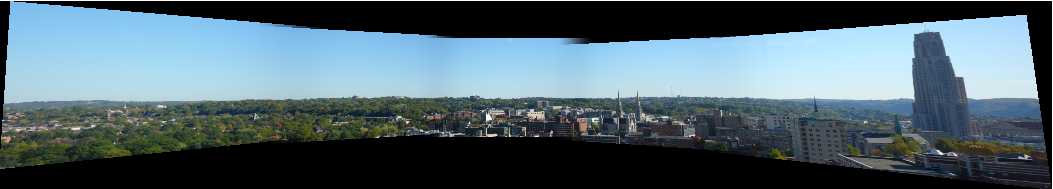 Panoramia photo of Oakland in Pittsburgh.