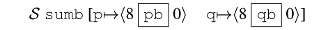 {Spec} {c sumb} [{c p}{mapsto}{angle 8 {frame-box {c pb}} 0}{space 4mm}{c q}{mapsto}{angle 8 {frame-box {c qb}} 0}]