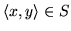 ${\langle x, y \rangle } \in S$