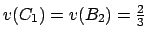 $v(C_1) = v(B_2) = \frac{2}{3}$