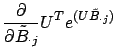 $\displaystyle \frac{\partial }{\partial \tilde{B}_{\cdot j}}U^T e^{(U\tilde{B}_{\cdot j})}$