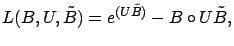 $\displaystyle L(B,U,\tilde{B}) = e^{(U\tilde{B})} - B\circ U\tilde{B},$