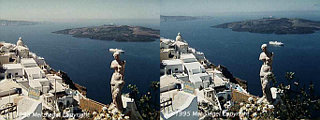 Stereo image of Fira, the capital of Santorini, GREECE