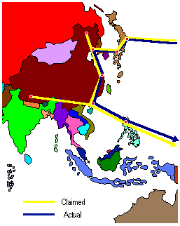 Map of Ron's travels in Asia