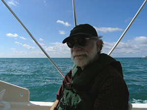 Bob on boat, Pacific