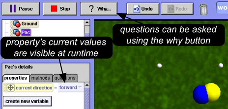 Questions can be asked using the
why button