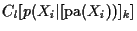$C_l[p(X_i\vert[\mbox{pa}(X_i))]_k]$