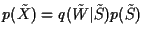 $p(\tilde{X}) = q(\tilde{W}\vert\tilde{S}) p(\tilde{S})$