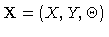 $\vec{X} = (X, Y, \Theta)$