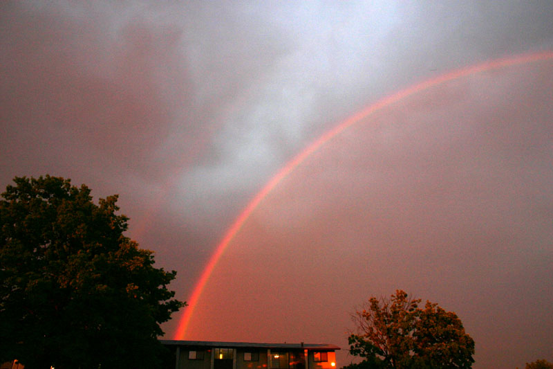 the same rainbow, with a hint of secondary bow and Alexander's dark band