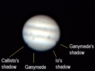 Triple shadow on Jupiter
