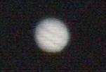 Dark bands on Jupiter.  Questar + Camcorder 1999/9/19 23:50 EST. 
