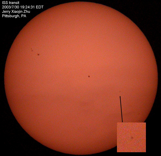 ISS transits the Sun (2), 2003/7/30