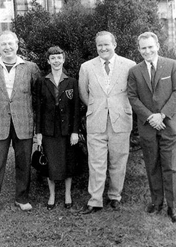 [LRH and 'Nibs' standing with two friends]