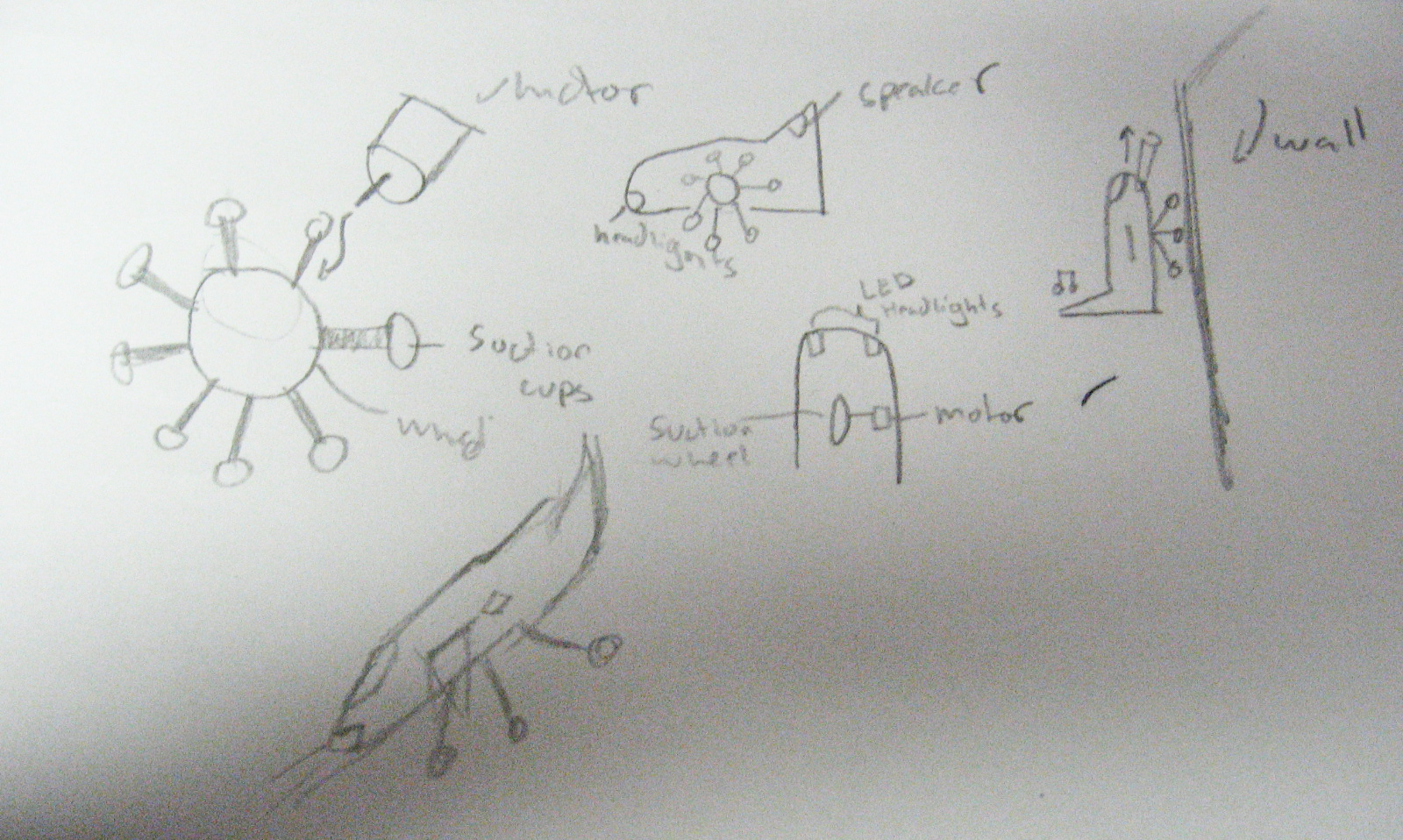 Sketch Of Wall Crawling Space Ship