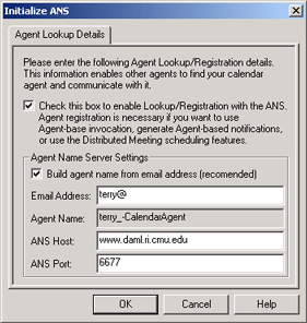 Registering the Agent on initial use
