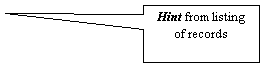Rectangular Callout: Hint from listing of records