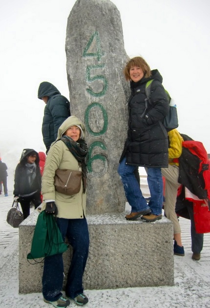 Sara Kiesler and Pam Hinds at Glacier Park, Jade Dragon Snow Mountain, near Lijiang, China