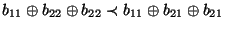 $\displaystyle b_{11}\oplus b_{22}\oplus b_{22}\prec b_{11}\oplus b_{21}\oplus b_{21}$