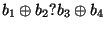 $ b_1\oplus b_2 ? b_3\oplus b_4$