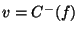 $ v=C^-(f)$
