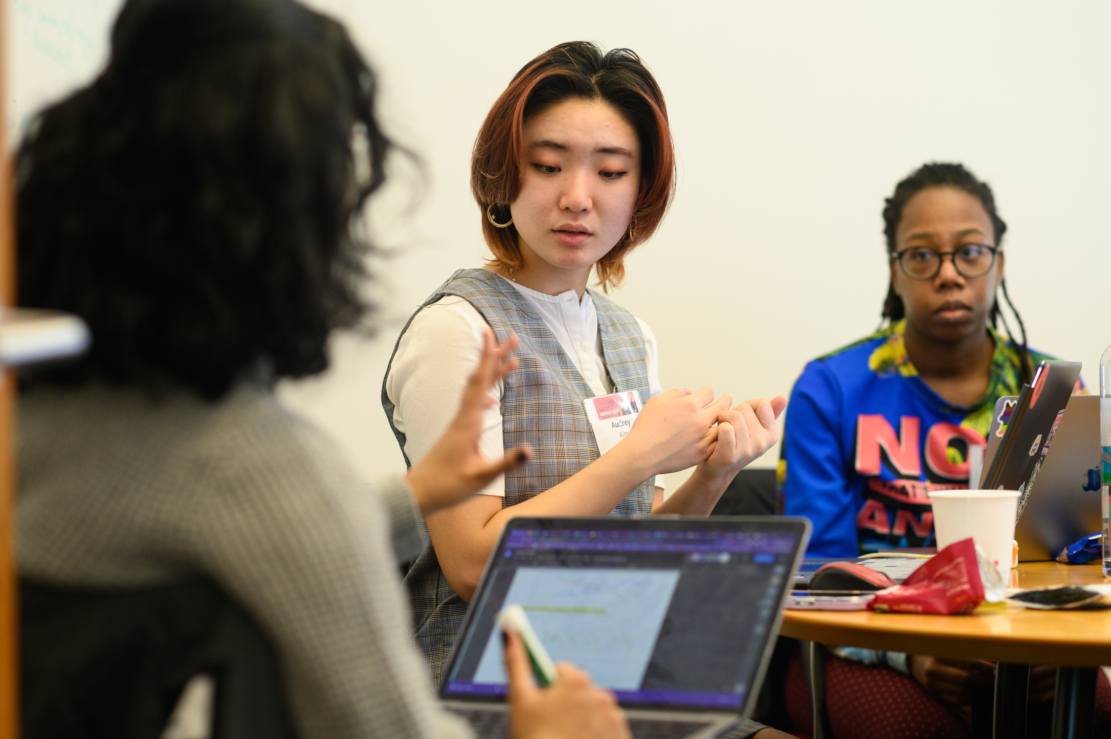 Students studying on campus