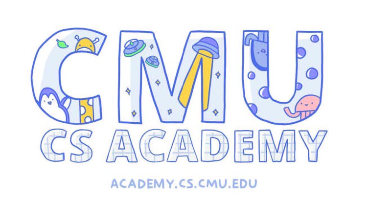 Logo for CMU CS Academy, which appears like hand-drawn block letters and contains the initiative's URL.