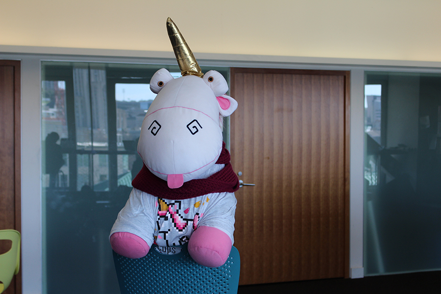 A stuffed unicorn.