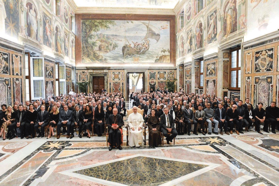  posed portrait of Pope Leo XIV's Vatican Commission on Ethics and AI