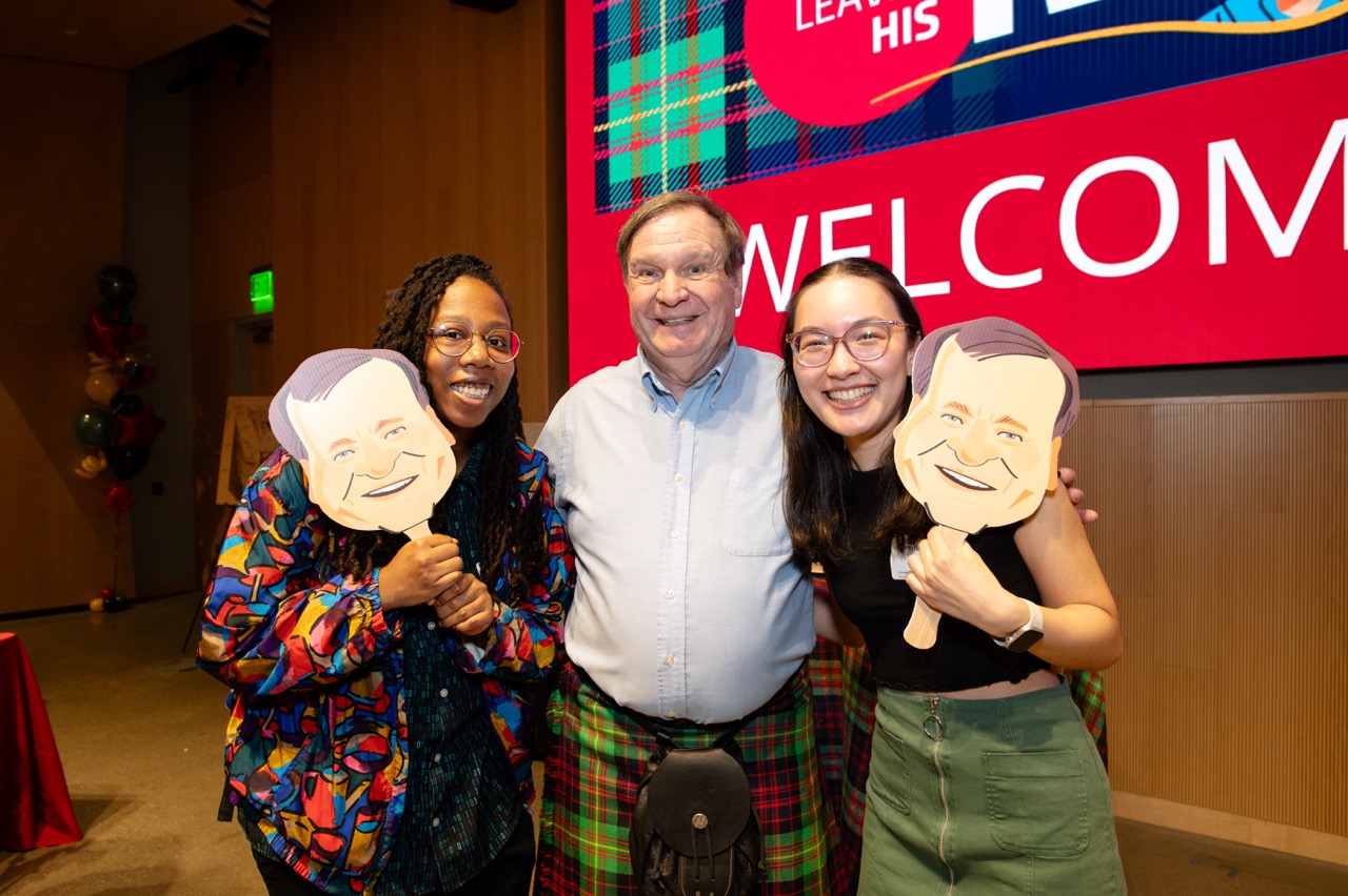 Mark with former students at the Stehlik Leaves His Mark Celebration on April 5, 2025.