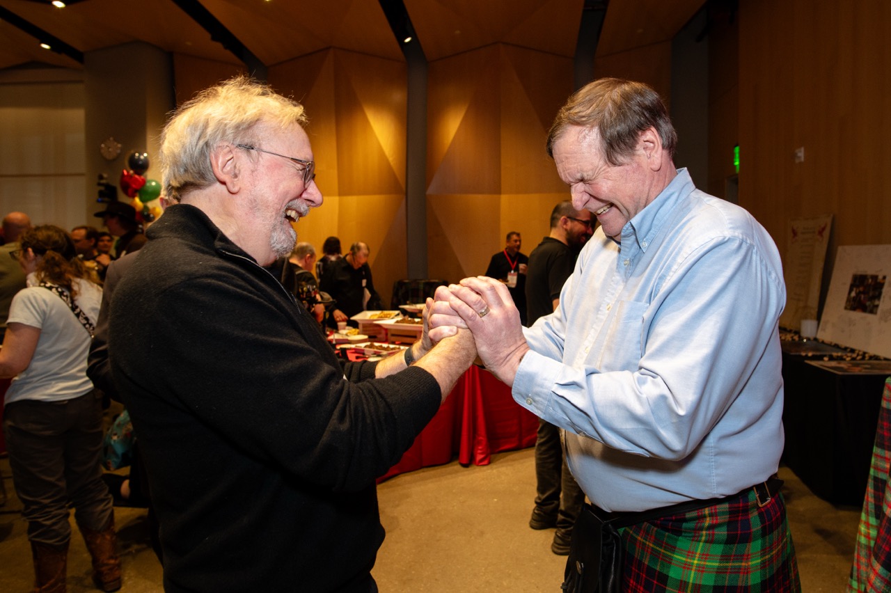 Catching up at the Stehlik Leaves His Mark Celebration on April 5, 2025.