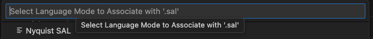VSCode associate Nyquist SAL with .sal file