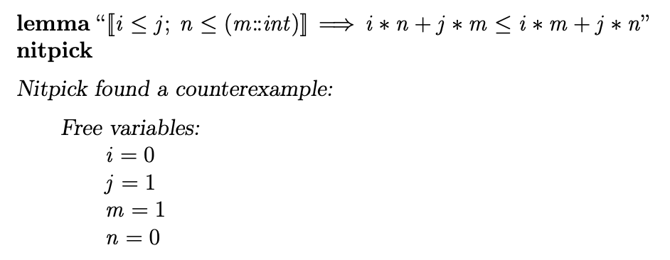 Nitpick example