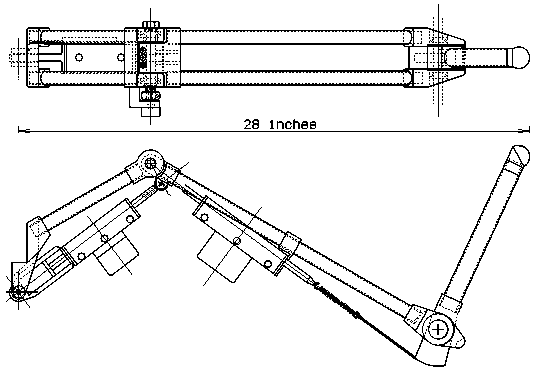 mechanical drawing of leg