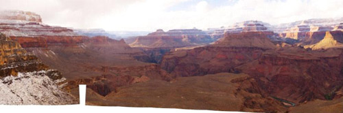 Overview of a panorama of the Grand Canyon taken from the Kaibab Trail by Michael Broxton 