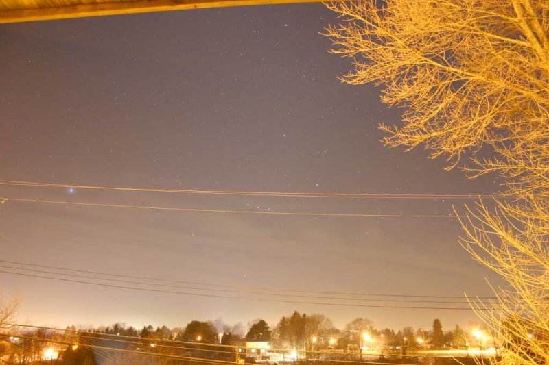 Figure 1.  A 20-second exposure shows the light pollution.