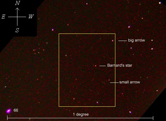 Finder chart for Barnard's star.