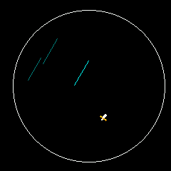 Sketch: ISS through telescope, with 8