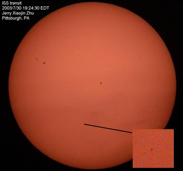 ISS transits the Sun (1), 2003/7/30